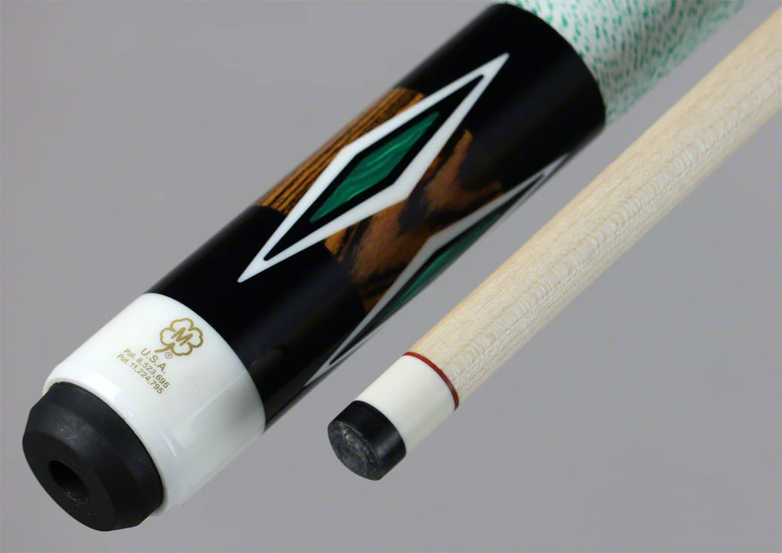McDermott H Series Bocote Forearm with Malachite/Black/White Urethane Diamond Inlays Pool Cue - H853 - Image 5