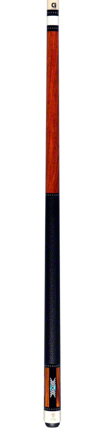 McDermott H Series Cocobolo Forearm with Turquoise/Black and White Inlays Pool Cue - H950 - Image 2