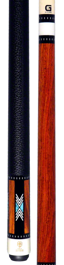 McDermott H Series Cocobolo Forearm with Turquoise/Black and White Inlays Pool Cue - H950 - Image 3