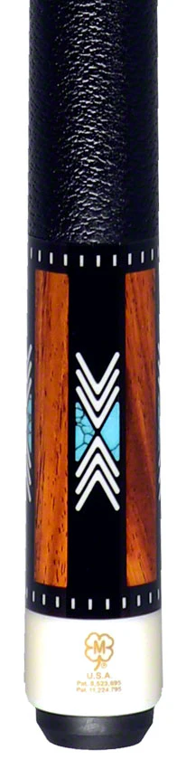 McDermott H Series Cocobolo Forearm with Turquoise/Black and White Inlays Pool Cue - H950 - Image 4