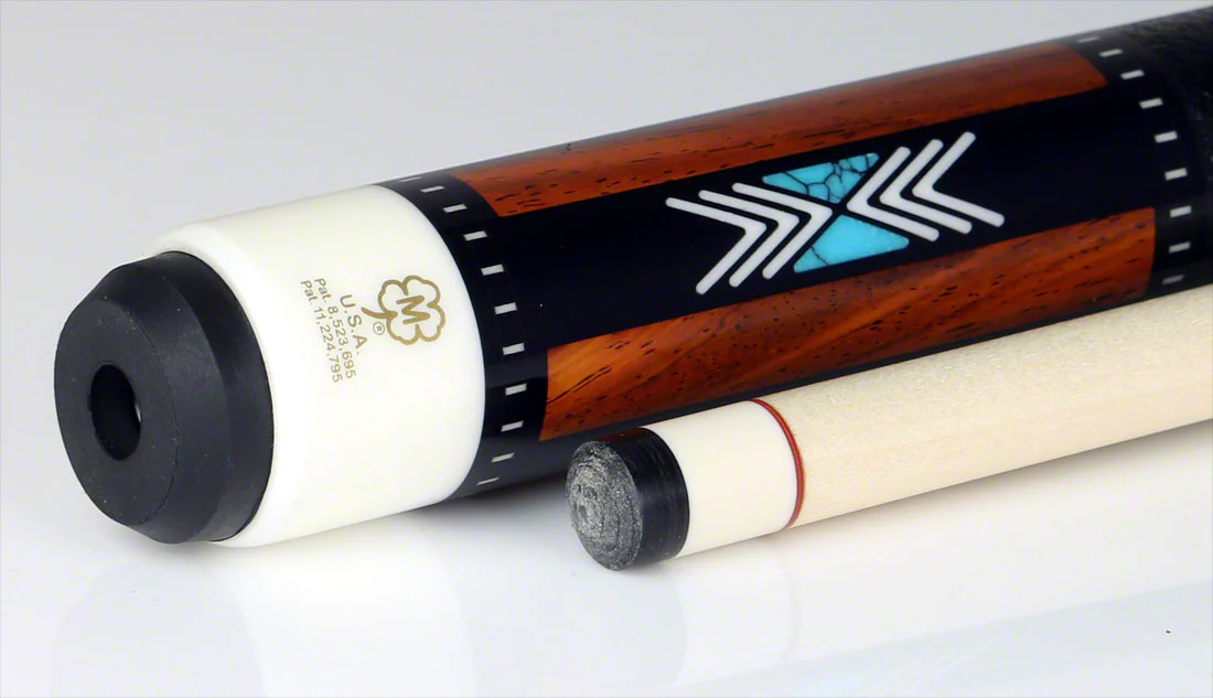 McDermott H Series Cocobolo Forearm with Turquoise/Black and White Inlays Pool Cue - H950 - Image 5