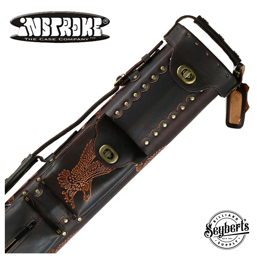 Instroke Saddle Eagle Brown 2x4 Pool Cue Case - 24DBHEAGLE