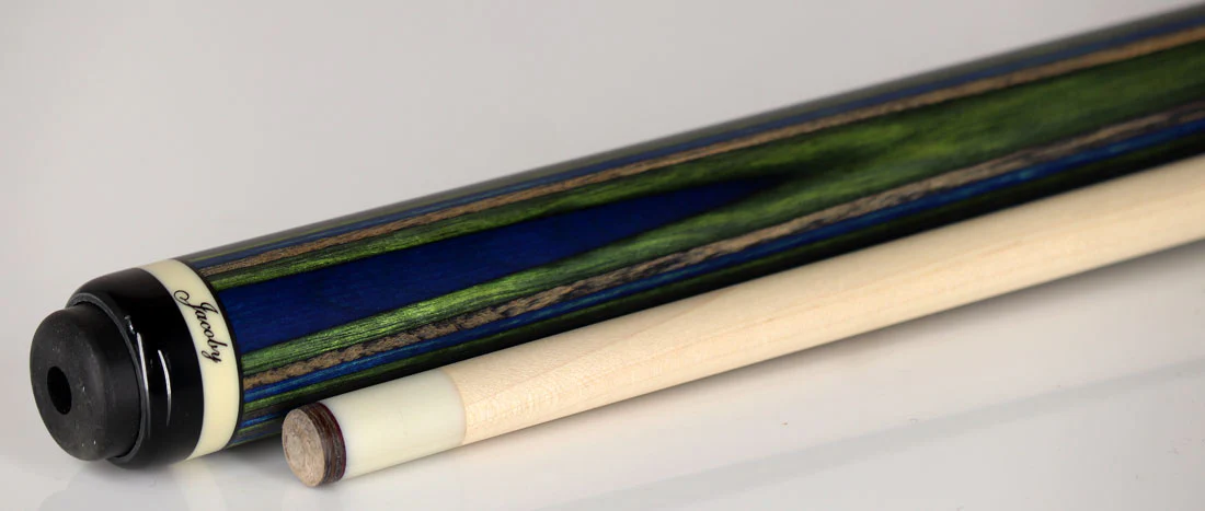 Jacoby Blue Green and Grey Laminated Pool Cue - LAMBLGNGY - Image 3