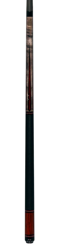 Jacoby Custom Birdseye Maple with Ebony and Cocobolo/ Bloody Jasper Points Pool Cue with Black Bull Hide Wrap and Jacoby Black Carbon Shaft - Image 6
