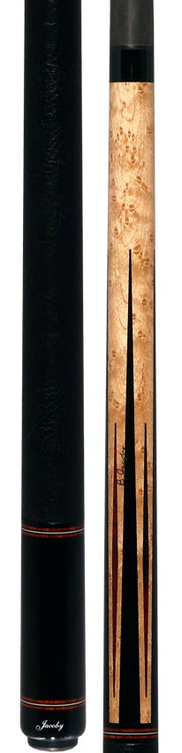 Jacoby Custom Birdseye Maple with Ebony and Cocobolo Points Pool Cue with Black Bull Hide Wrap and Jacoby Black Carbon Shaft - Image 5
