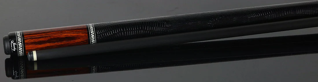 Jacoby Custom Cocobolo Pool Cue with Black Lizard Wrap and Jacoby Black Carbon Shaft - Image 3