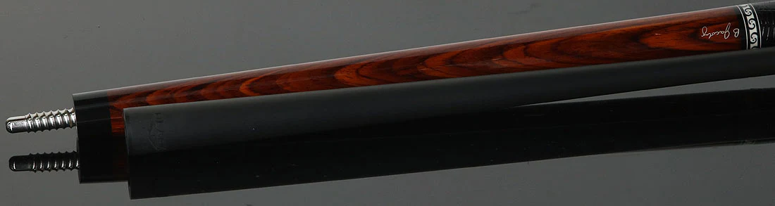 Jacoby Custom Cocobolo Pool Cue with Black Lizard Wrap and Jacoby Black Carbon Shaft - Image 4