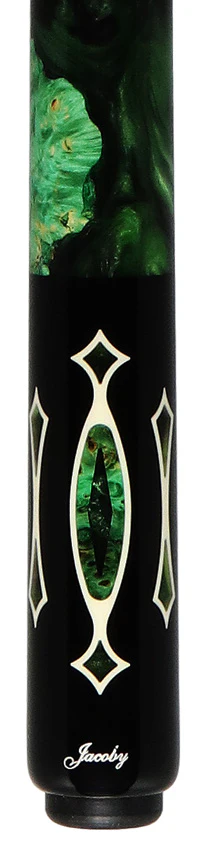 Jacoby Custom Ebony, Impregnated Burl and Micarta Play Cue with 12.9mm V4 Black Carbon Shaft - 1024-321 - Image 4