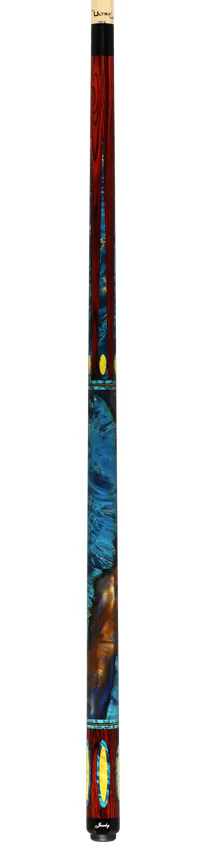Jacoby Custom Impregnated Burl, Cocobolo and Turquoise Play Cue - 0724-318 - Image 6