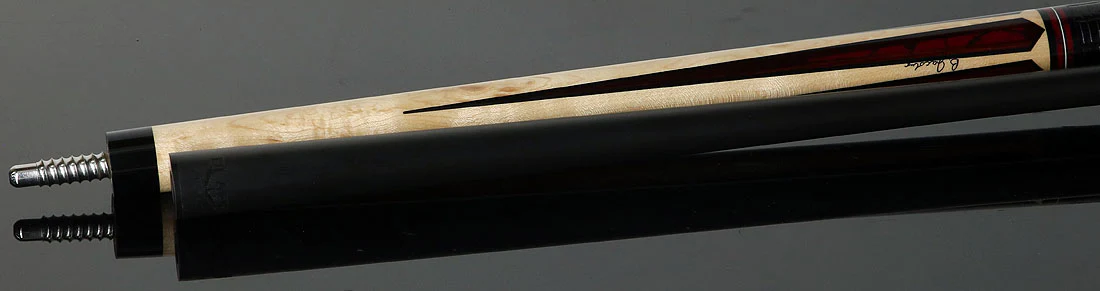Jacoby Custom Maple and Bloody Jasper Pool Cue with Black Lizard Wrap and Jacoby Black Carbon Shaft - Image 4
