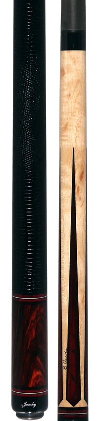 Jacoby Custom Maple and Bloody Jasper Pool Cue with Black Lizard Wrap and Jacoby Black Carbon Shaft - Image 5