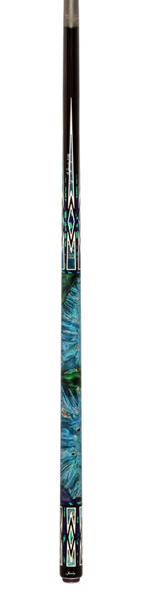 Jacoby Ebony with Azurite and Malachite Inlays Custom No Wrap Pool Cue with 12.70mm Jacoby Black V4 Carbon Shaft - Image 6
