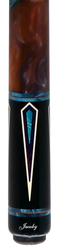 Jacoby Ebony with Azurite Web Points and Impregnated Burl No Wrap Pool Cue with Carbon Shaft - Image 2