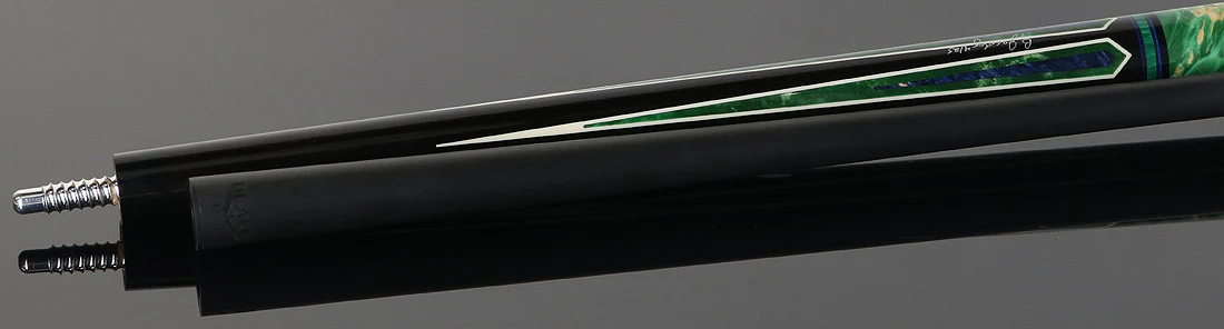 Jacoby Ebony with Blue Pearl Infused Burl Custom No Wrap Pool Cue with 12.70mm Jacoby Black V4 Carbon Shaft - Image 4