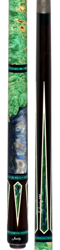 Jacoby Ebony with Blue Pearl Infused Burl Custom No Wrap Pool Cue with 12.70mm Jacoby Black V4 Carbon Shaft - Image 5