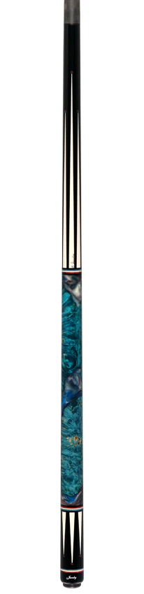 Jacoby Ebony with White Juma Points and Impregnated Burl No Wrap Pool Cue with Carbon Shaft - Image 6