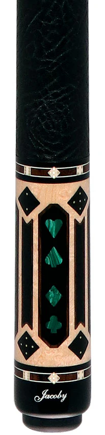 Jacoby Gambler Malachite Custom Pool Cue with 12.3mm Jacoby Black V4 Carbon Shaft - Image 2