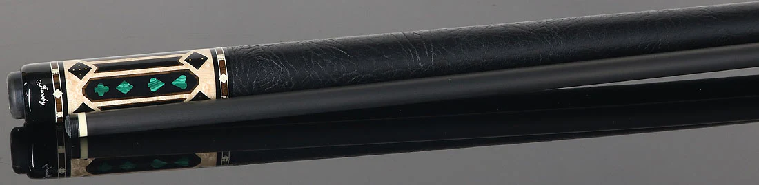 Jacoby Gambler Malachite Custom Pool Cue with 12.3mm Jacoby Black V4 Carbon Shaft - Image 3