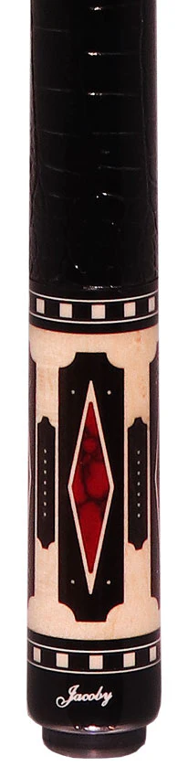Jacoby HBV2 Series Birdseye Maple with Ebony Points and Bloody Jasper Inlays Pool Cue - Image 2