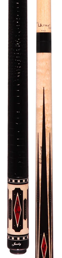 Jacoby HBV2 Series Birdseye Maple with Ebony Points and Bloody Jasper Inlays Pool Cue - Image 5