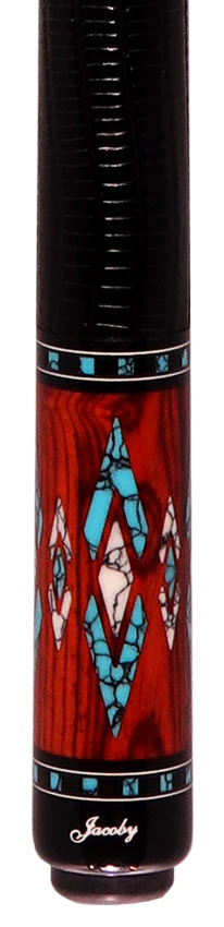 Jacoby HBV2 Series Maple and Cocobolo with Turquoise and White Buffalo Turquoise Inlays Pool Cue - Image 2