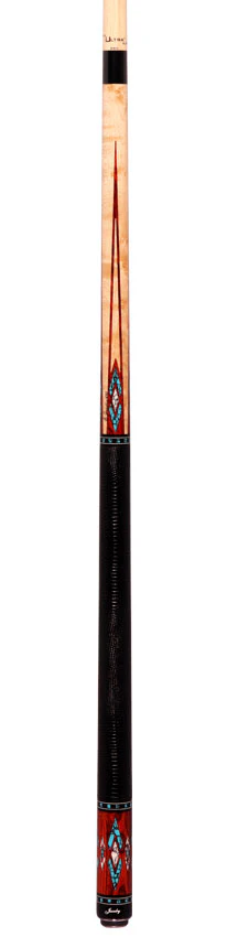 Jacoby HBV2 Series Maple and Cocobolo with Turquoise and White Buffalo Turquoise Inlays Pool Cue - Image 6