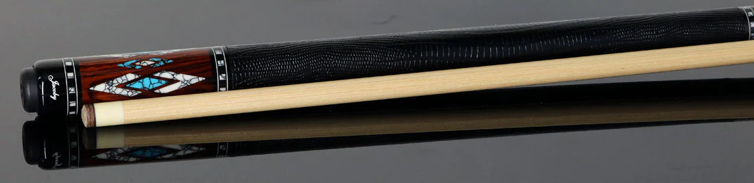 Jacoby HBV2 Series Maple and Cocobolo with White Buffalo Turquoise and Turquoise Inlays Pool Cue - Image 3