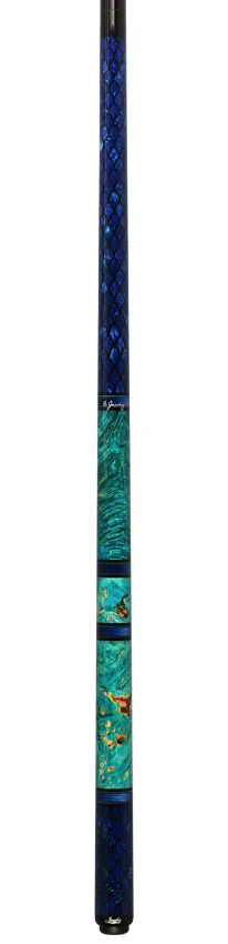 Jacoby Impregnated Snake Skin Custom Cue-BLUE2 - Image 6