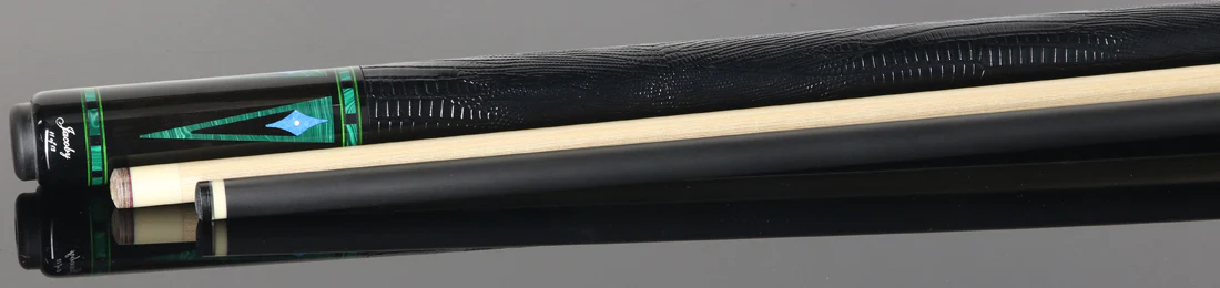 Jacoby Nova Ebony and Malachite Custom Pool Cue with 12.7mm Jacoby Black V4 Carbon Shaft and Ultra Pro Shaft - Image 3