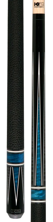 K2 Black/Gray/Blue 4 Point Graphic Pool Cue with 12.50mm LD Shaft - KL190BL - Image 5
