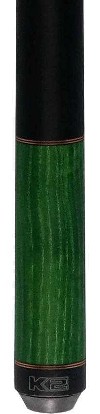K2 Green-Stained Ash No Wrap Pool Cue with 12.50mm K2 LD Shaft - Image 2