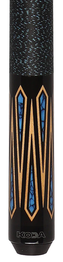 K2 6 Point Black with Turquoise Inlays Pool Cue with 12.5mm LD Shaft - KLSE11 - Image 2