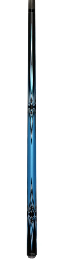 K2 Matte Metallic Blue with Silver and Black Graphic Pool Cue with 11.75mm RK Carbon Fiber Shaft  Shaft - Image 6