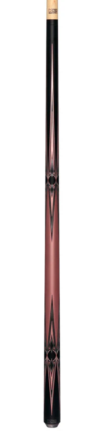 K2 Matte Metallic Pink with Black and Silver No Wrap Pool Cue with 11.75mm LD Koda Shaft - Image 6