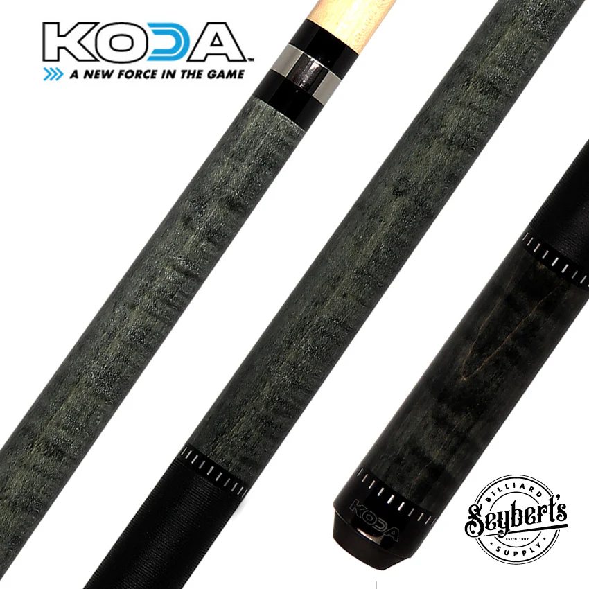 KODA Gray-Stained Maple Pool Cue with Linen Wrap