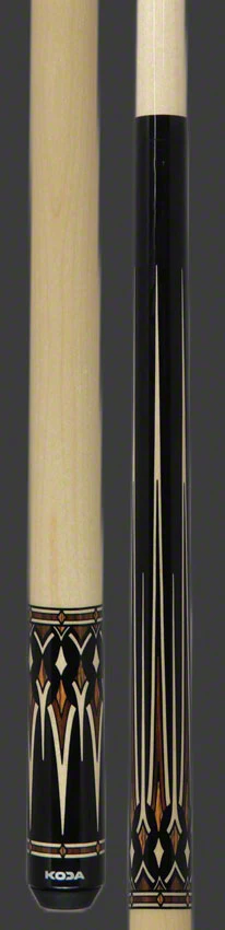 KODA  Black with Cocobolo and Maple Graphic Pool Cue - KD53 - Image 3