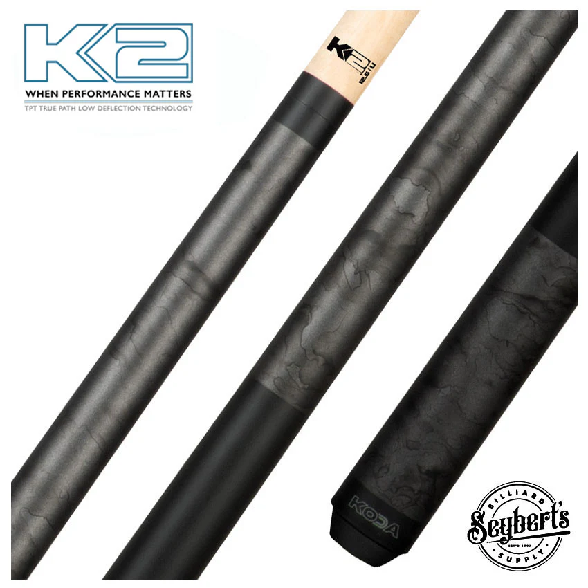 K2 KL102 Gun Metal Smoke Matte Graphic Pool Cue with K2 LD 12.5mm Shaft - KL102