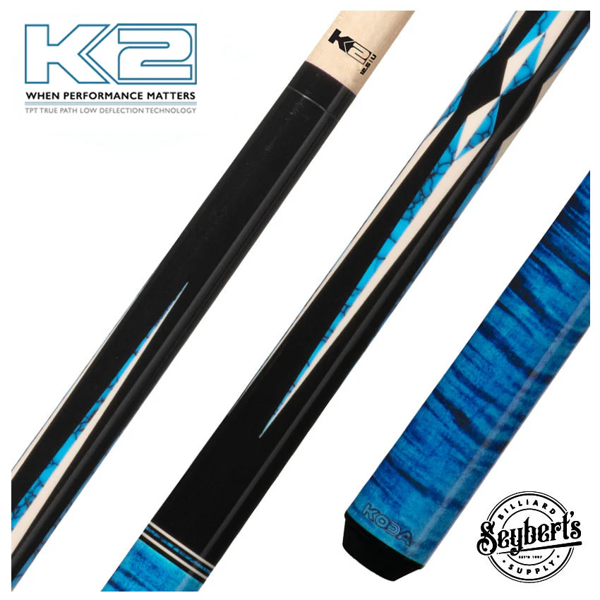 K2 KL141 4 point Black and Blue Recon Graphic Pool Cue with 12.50mm K2 LD Shaft - KL141