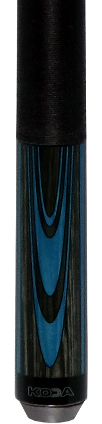 KODA Sky Blue and Gray Laminate Pool Cue with Linen Wrap - Image 2