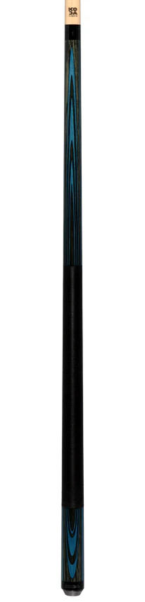 KODA Sky Blue and Gray Laminate Pool Cue with Linen Wrap - Image 6