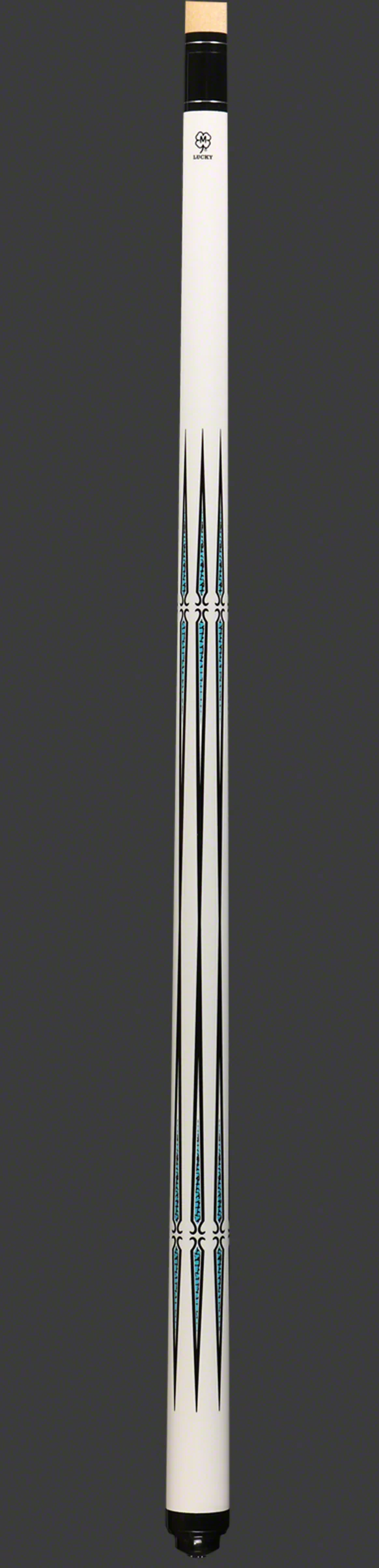 Lucky White 8 Point Graphic No Wrap Pool Cue - L74 - Image 3