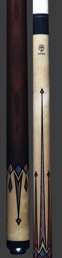Lucky Hard Rock Maple and 8 Point Graphic No Wrap Pool Cue - L76 - Image 6