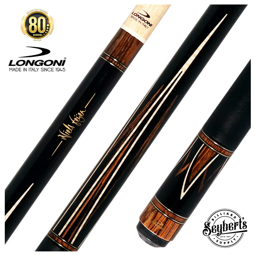 Longoni Niels Fijen Flames Irish Linen Pool Cue with S20 American Wood Shaft - LG24567