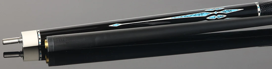 Longoni Black Mamba II Pool Cue with Luna Nera Shaft and Black Lizard Leather Wrap - Image 4