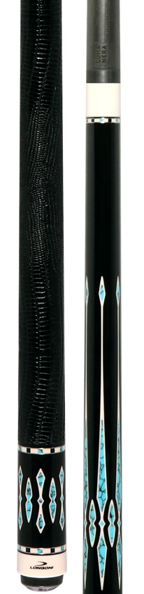 Longoni Black Mamba II Pool Cue with Luna Nera Shaft and Black Lizard Leather Wrap - Image 5