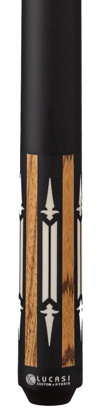 Lucasi Custom Matte Zebrawood, Black, and White Inlays Wrapless Pool Cue - Image 2