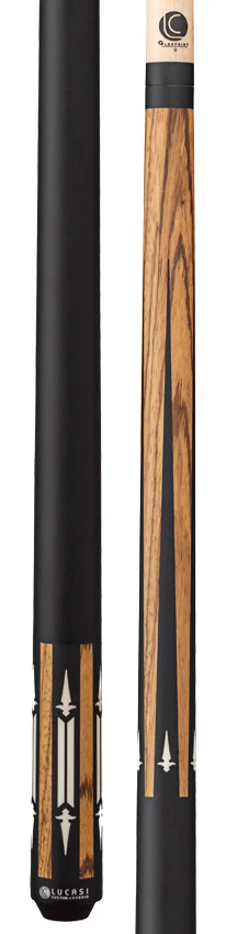 Lucasi Custom Matte Zebrawood, Black, and White Inlays Wrapless Pool Cue - Image 3