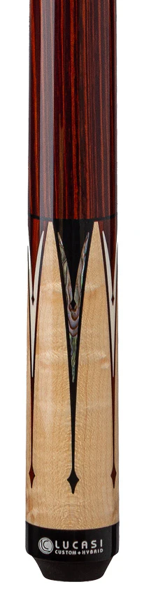 Lucasi Custom Natural Birdseye Maple & Black/White Mother of Pearl Inlays Wrapless Pool Cue - Image 2