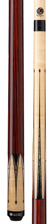 Lucasi Custom Natural Birdseye Maple & Black/White Mother of Pearl Inlays Wrapless Pool Cue - Image 3