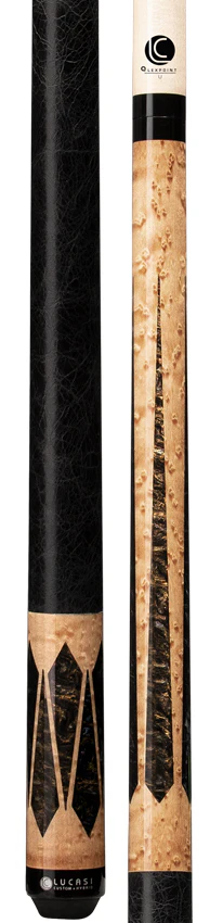 Lucasi Hybrid Brazilian Birdseye Maple Cue with Black Leather Wrap Pool Cue - Image 3